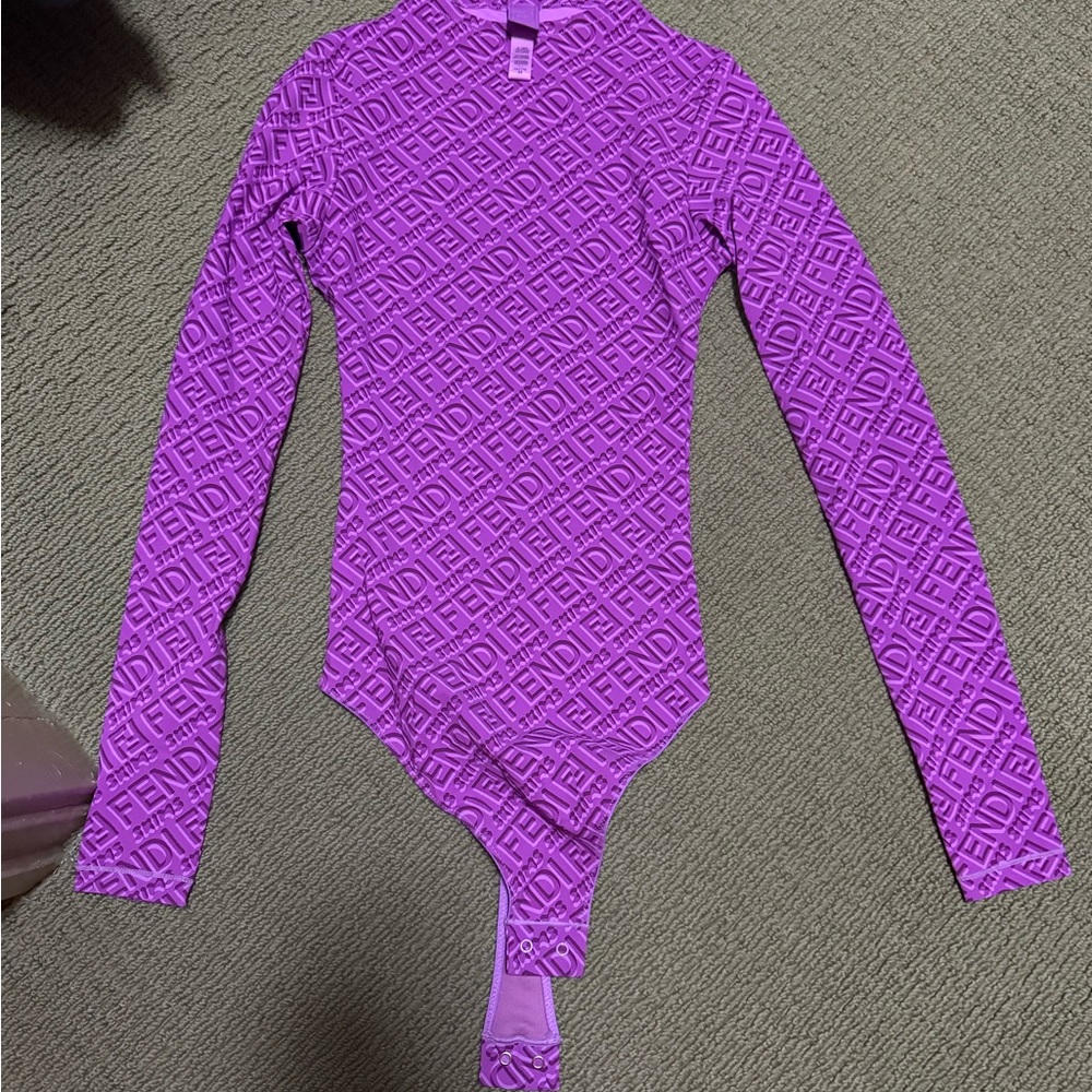 Fendi x Skims Purple logo Bodysuit